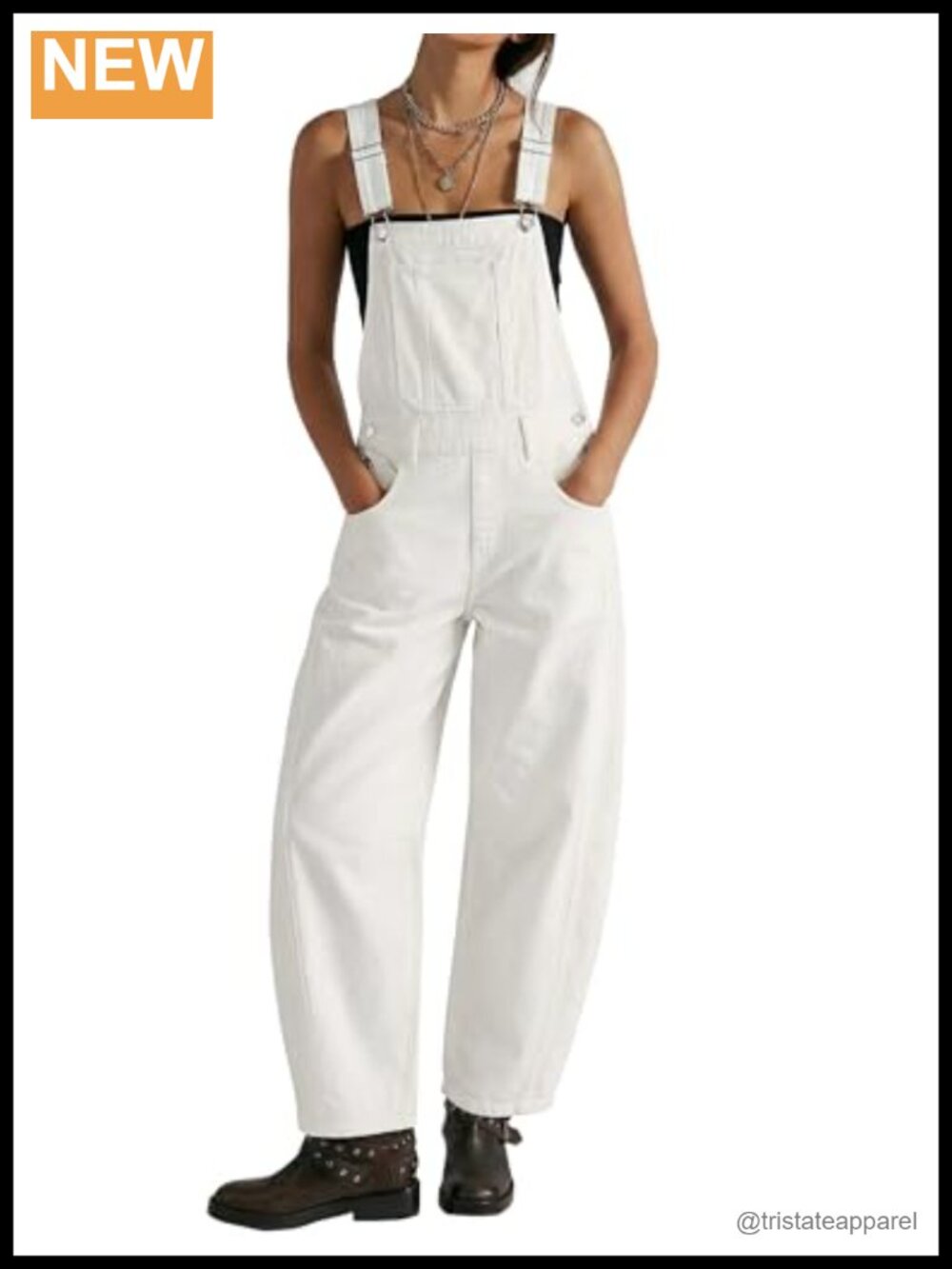 Women's Denim Overalls Baggy Loose Fit Stretchy Jean Jumpsuit Adjustable Strap